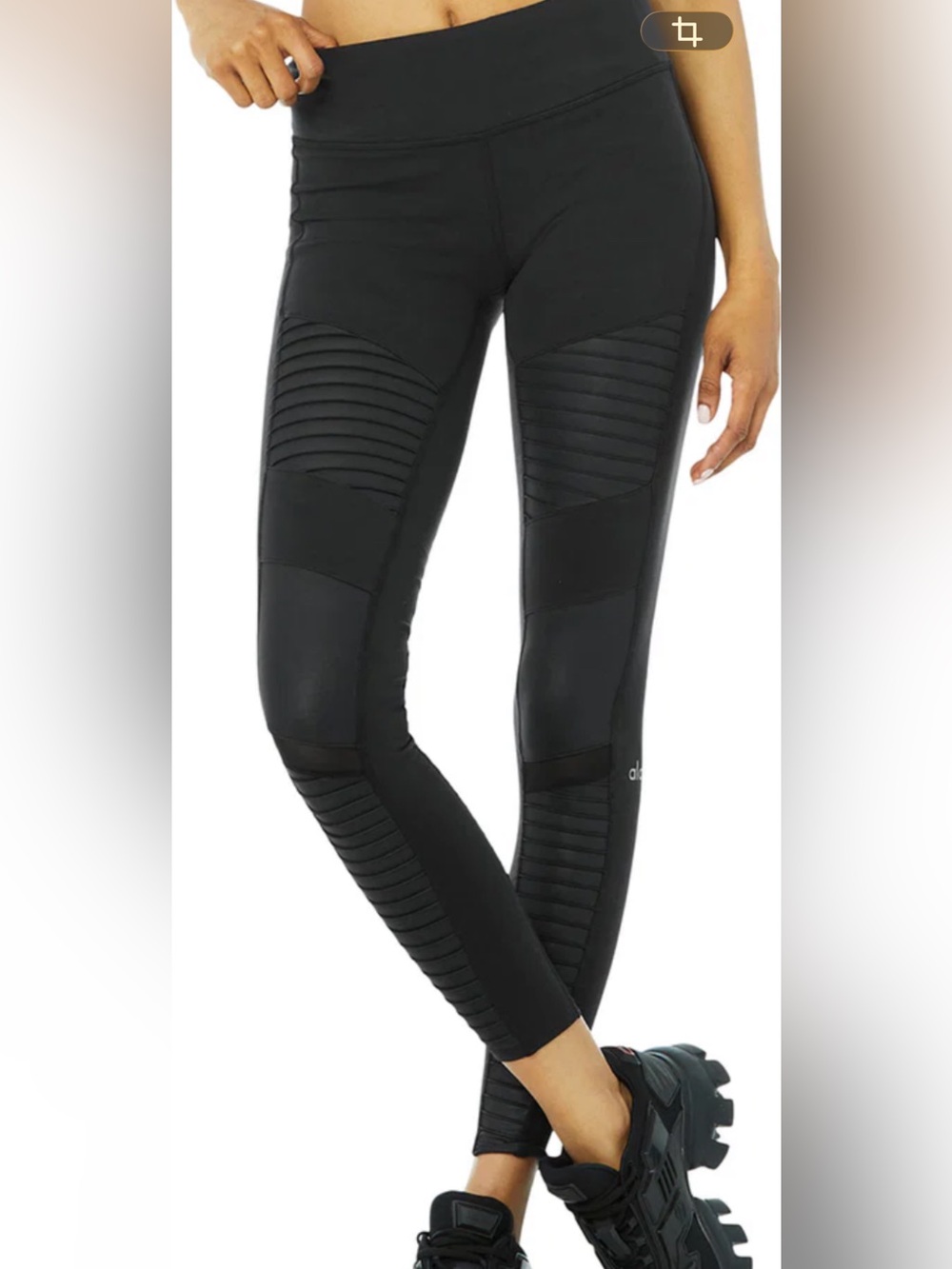 Moto-Panel Seam Detail Black Leggings